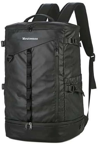 Mouteenoo Reiserucksack mit Schuhfach für Fitnessstudio Sport Wandern Wasserabweisender Rucksack für Herren und Damen (Black)