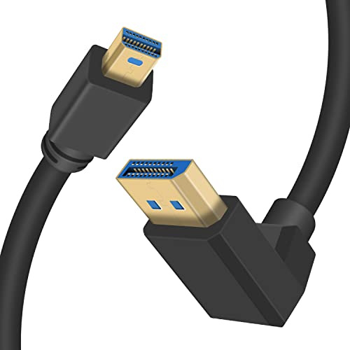 Duttek Câble adaptateur Mini Displayport vers Displayport 1,4 A, 8K@60 Hz, mini Displayport mâle vers Displayport mâle, câble adaptateur de transmission bidirectionnelle 0,3 m
