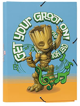 Carpeta Premium Marvel Groot - A4 - Portafolios Escolar - Cartón - Gomas A4 - Vuelta al Cole