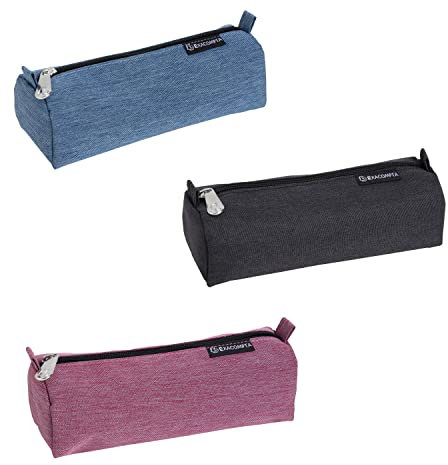 Exacompta 52780E Federmäppchen aus Denim 500 Polyester 21,5 x 6 x 7,5 cm 1 Stück Zufallsfarbe Federtasche Schlampermäppchen ideal für Schule und Universität