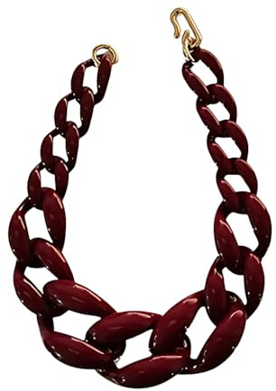CLSSLVVBN Vintage Style Women S Jewelry Necklace Handmade Cuban Chain Collar Statement Piece Women Boho Chunky Acrylic Link Chain