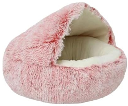 XILENY Kuschelhöhle Hunde und Katzen, 2-in-1 Waschbares Flauschig Katzenbett Rund Weiche BeruhigendesLove's Cabin Katzenbett flauschig rund Hundebett 65cm - Katzenbett große Katzen flauschig