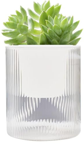 Automatische Bewässerung für Blumentöpfe, transparenter Blumentopf mit Wassertank, runder Blumentopf mit saugfähigem Baumwollfaden für alle Pflanzen, Sukkulenten, Kräuter, Usambaraveilchen und Blumen.