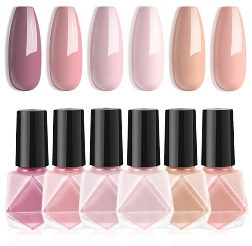 LOPHE Nagellack Set, 6PCS Glitzer Peel-Off-Nagellack Langanhaltender, Schnell Trocknender, Geeignet für die DIY-Maniküre zu Hause（B-Anzug）