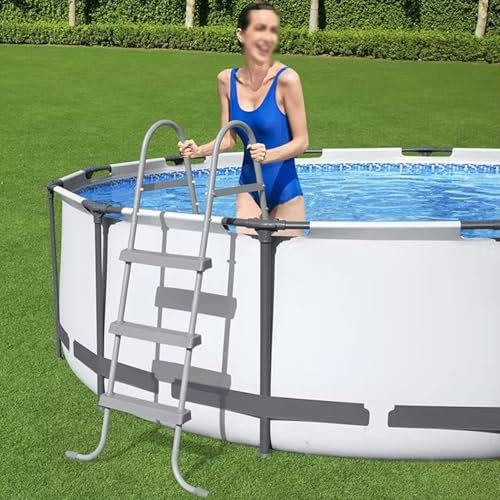 DVTFRUI Stainless Steel Pool Ladder Rust-Proof Construction Stainless Steel Pool Ladder with Anti-Slip Steps Heavy-Duty Pool Ladder Easy To Clean Maintenance-Free,107cm