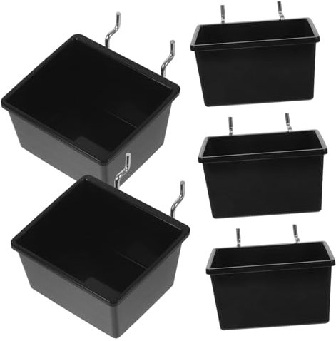 DIYEAH 5pièces Boîtes De Rangement pour Panneaux Perforés Noir Bacs Utilitaires Robustes Et Faciles à Installer pour Garage Et Atelier