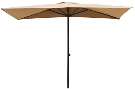 SMELEDFCFK Parasol Mural Ø 200 Cm Demi Parasol, Parasol De Jardin Extérieur Hauteur Réglable Parasol De Balcon Protection Solaire, Parasol Rectangulaire Demi(Tan)