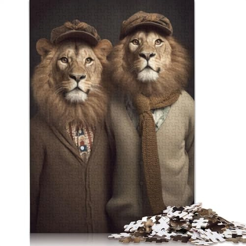 Rompecabezas de Madera de los Hermanos Leones Hipster para Adultos y Adolescentes, 1000 Piezas (75 x 50 cm)