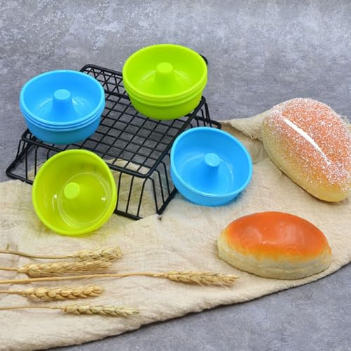LIFKOME Moule à Donuts en Silicone Antiadhésif 16 Pièces Mini Rond Coloré Vert Orange Bleu Rose Pâtisserie Maison et Desserts Gourmands