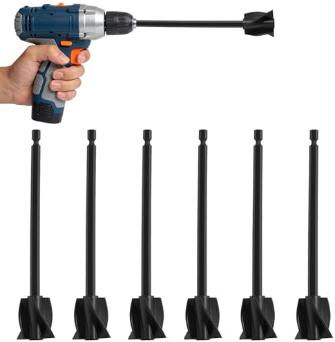 13 Pcs Mezclador de Resina Mejorado, Agitadores de Resina Epoxi, Mezclador de Pintura para Taladro de 1/4, para Mezclar Silicona, Pintura, Esmalte Cerámico + Paño de Limpieza