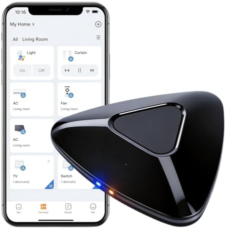 RM MAX-Matter Smart Home Hub, telecomando universale con funzione di apprendimento del codice per WiFi e BLE per dispositivi IR e RF, compatibile con Alexa e Google Home (solo WiFi a 2,4 GHz)