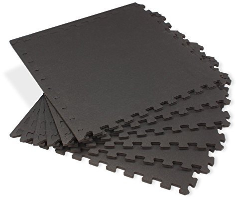 Velotas Schutzmatten Set Puzzle Bodenschutz Matten | Puzzlematten Bodenschutzmatten Unterlegmatten | Fitnessmatten Boden Schutz vor Dellen Kälte Flüssigkeit | 30x30x1 cm (6 Pack)