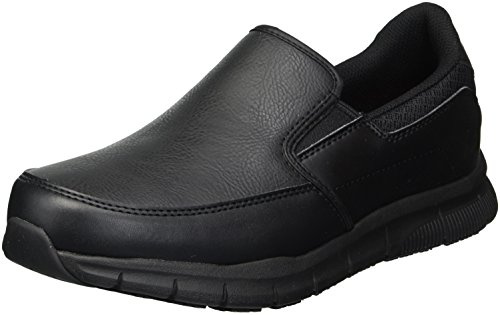 Skechers for Work Women's Nampa-Annod Food Service Shoe,black polyurethane,7 W US