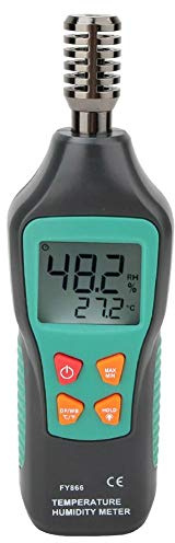 Termohigrómetro Digital, Termómetro Portátil Higrómetro Mini Temperatura Medidor de Humedad luz de Fondo PantalElLCD Retención de Datos 0-99% HR -20 ℃ -60 ℃