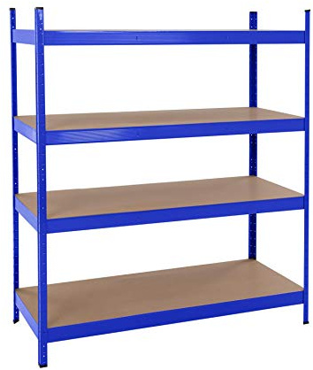 ESTEXO Steckregal Lagerregal 21 Modelle wählbar Schwerlastregal Regal Kellerregal Werkstattregal Werkbank Garagenregal (Blau / 180x160x60cm / 1000kg)