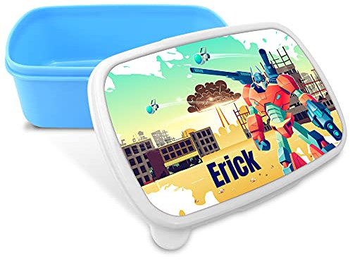 LolaPix Fiambrera Personalizada Infantil. Caja Merienda. Caja Almuerzo Infantil. Tuper Niño Colegio. Taper Niños Colegio Personalizado. Taper niña niño. COLOR A ELEGIR. Robot