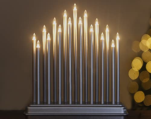 Marco Paul - Ponticello natalizio con 17 candele finte a forma di arco natalizio tradizionale, decorazione natalizia per feste, centrotavola, finestra, illuminazione natalizia