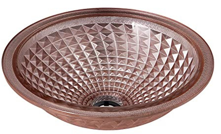 Ksunun Waschbecken Runden Design Kristallglas Aufsatzwaschbecken Modernes Aufsatz Waschschale mit Wasserablauf und Montage Ring, Handwaschbecken für Bad,Light pink
