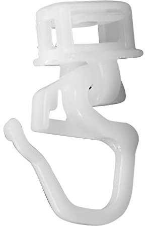 Deco-Raum 200 Stück Click-Gleiter Laufkanal 5,8-6,2mm kurzer Faltenlegehaken Gardinengleiter Faltengleiter für Faltenband Kräuselband passend für Gardinenschienen Vorhangschienen Original Hinno HC31