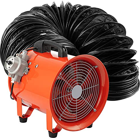 SHZOND Explosion Proof Fan 12 Inch 550W Utility Blower Fan 2719 CFM Portable Explosion Proof Ventilator High Velocity Utility Blower with 25Ft Explosion Proof Duct Hose