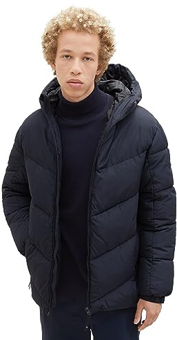 Tom Tailor Denim Herren Puffer-Jacke mit Kapuze 1037386