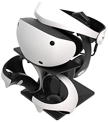 Digicharge VR Headset Stand for PSVR 2 PS VR2 Sony Playstation VR2 /Meta Quest 2/Quest 1/Rift S/Valve Index/HP Reverb G2/PICO 4 VR Display Mount Station for Headset and Touch Controllers