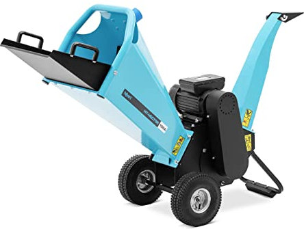 hillvert HT-HECTOR-100A Elektro-Häcksler 2200 W Schnittdurchmesser: 80 mm Stahl 1800 U/min Shredder für Laub, Holzsschnitt und Äste Trichter: 20 x 16 cm große Räder Gartenhäcksler Holzhäcksler