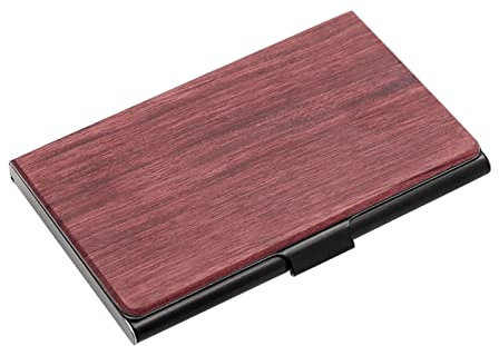 Visitenkarten Etui/Kartenetui Männliche und weibliche Geschäft High-End-kreativer Kartenkasten Edelstahl-Kartenhalter exquisite tragbare hölzerne Visitenkartenkasten Visitenkartenständer ( Color : 08