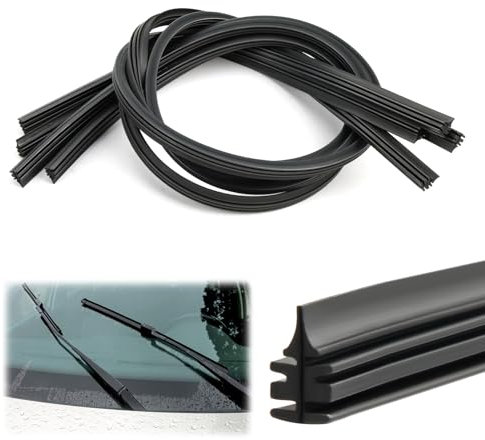 4Pcs 28 Wiper Blade Refills Windscreen Wiper Rubber Strips Universal Car Frameless Replacement Windshield Front Rear Wiper Blades Refills Parts for Most Auto Vehicle Vans Trucks Buses, Gray-black