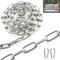 SWTYExt Edelstahl Kette Starke Gliederkette Meterware V4A Kette Meterware 1,5M Ø4mm Rundstahlkette Verlängerungskette Stahlkette Kette Metall mit Karabiner für Hundekette Schaukeln Ketten Ankerkette