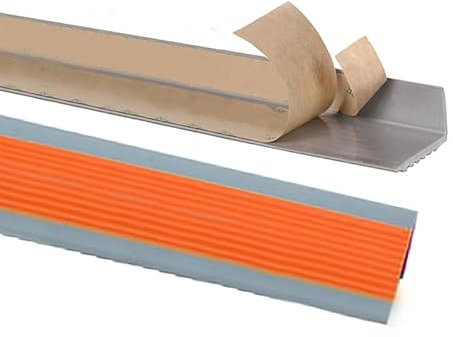 Treppenkantenprofil Selbstklebend PVC Treppenkantenprofil Treppenprofil L-Form Selbstklebend Winkelprofil Anti-Rutsch Treppenkante Für Den Außen- Und Innenbereich Breite 3X6 cm (Color : Orange, Size