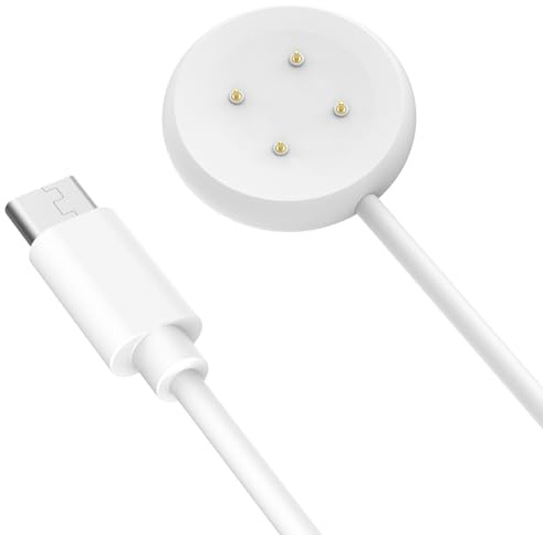 MoKo USB-C-Ladegerät Kompatibel mit Google Pixel Watch 3/2 | Kompatibel mit Fitbit Versa 4/3/Sense 2/1/Ace LTE, mit 1-m-Ladekabel, Tragbares Design, Magnetische Ladestation
