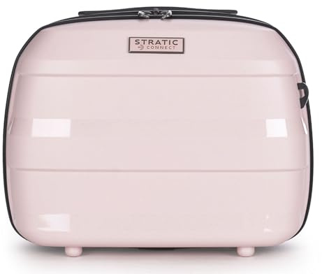 Stratic Straw + Beauty Case Kosmetik-Koffer Hartschalen-Koffer Handgepäck Koffer, nachhaltig, NFC-Chip, TSA-Schloss (Größe XS, Rose)