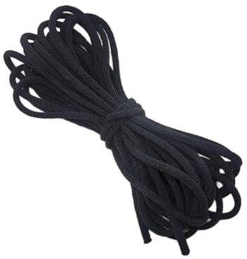 Wambere 20 m x 3 mm redonda cuerda elástica elástica hilo elástico cordón cordón de goma cuerda de goma bandas de goma para manualidades DIY cuerda de pelo goma goma goma accesorios de costura, negro