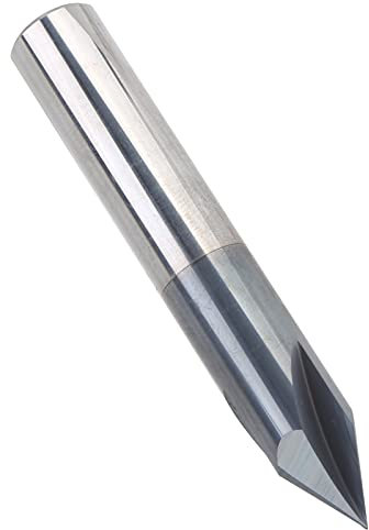 Embouts CNC, Mèches de Routeur CNC, Fraise en Acier au Tungstène, Fraise en Bout de Chanfrein, 3 Cannelures 60 °, Mèche de Routeur de Polissage de Sculpture CNC (D12*60°*75L)
