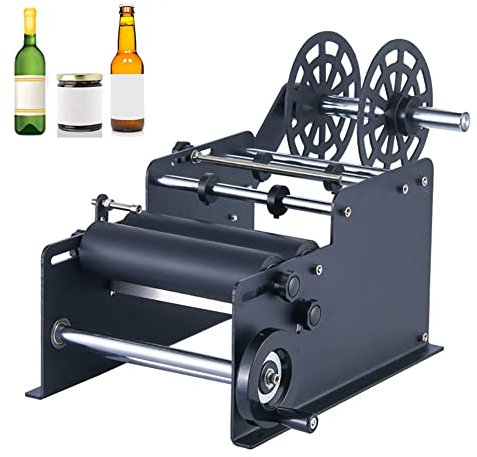 Manuelle Etikettiermaschine für runde Flaschen, Flaschenetikettierer mit einstellbarer Größe, 15–120 mm Durchmesser, Etikettenapplikator für runde Flaschen, Aufkleber-Etikettendrucker, Verpackungsma
