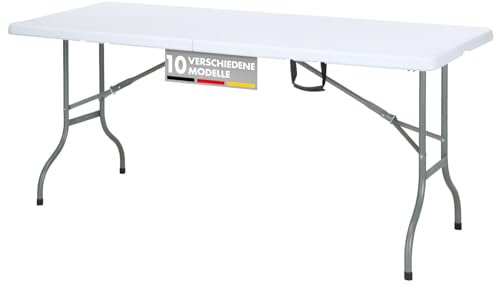 Floordirekt- Gartentisch Klappbar Kunststoff 183 x 76 cm - Buffettisch mit Tragegriff - Klapptisch für Garten Terrasse und Balkon - Campingtisch 6 Personen (Akita)