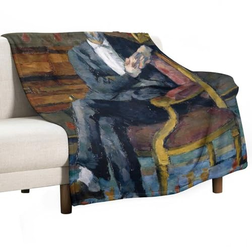 Cobija de forro polar de franela para todas las estaciones, diseño de retrato de Victor Choquette, de Paul Cézanne, para decoración de otoño, 30 x 40 pulgadas