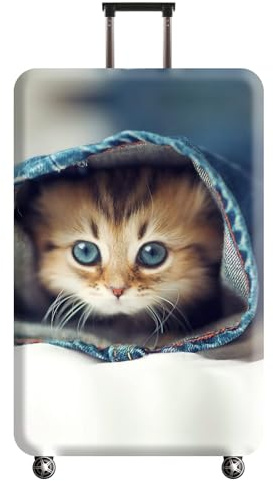 wxlmom Kofferschutzhülle XL Hosen Katze Waschbar,Suitcase Cover Für Kinder Und Erwachsene,Elastischer Spandex-Koffer-Protector,Koffer-Abdeckungen