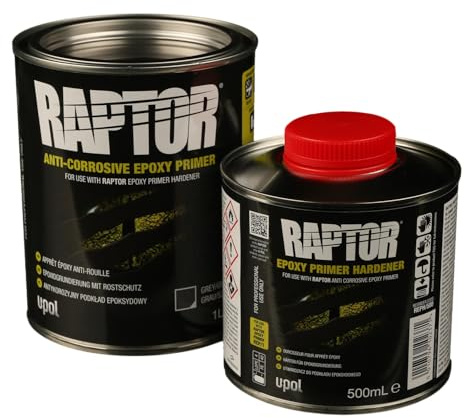 RAPTOR U-POL Epoxidgrundierung/Anti-Corrosive Set: Epoxy Primer (1L) + Härter (500ml) | hervorragender Korrosions- & Rostschutz