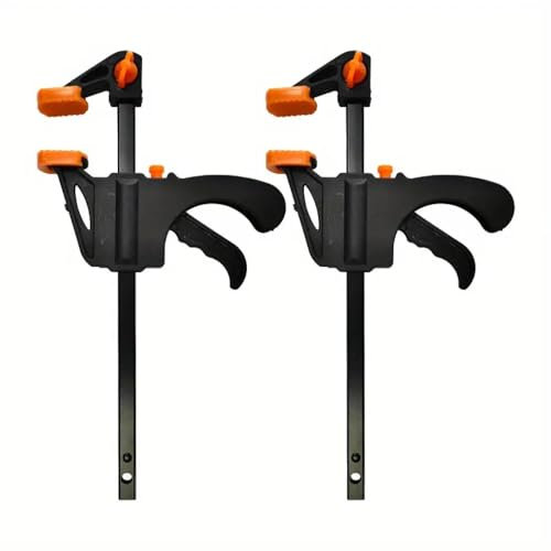Woodworking Clamp F Hard Quick Release Ratchet Speed Squeeze Clip Kit Long Carpenter Set Nylon Gadget Work Bar Hand Tool 4inch(Wood Work Clamp 2pc)