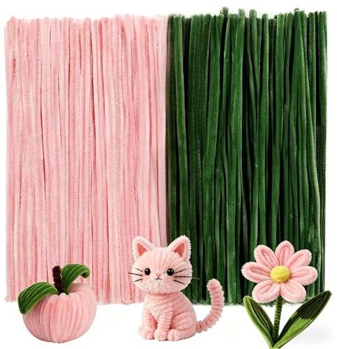 Caydo Pfeifenreiniger, dicke, flauschige Chenille-Stiele | für Kunst und Handwerk, perfekt für die Herstellung von Tieren, Blumen und festlichen Dekorationen, 200 Stück