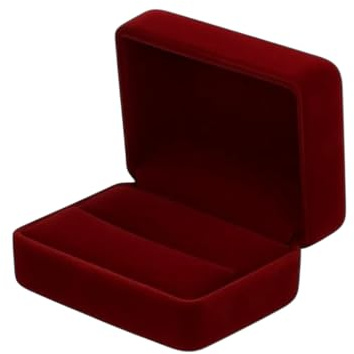 DELALO Samt Ringbox für Antrag & Hochzeit – Ringschatulle aus Samt, ideal für Verlobung, Heiratsantrag & Überraschung (Rot)