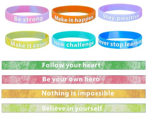 10 Pezzi Braccialetti in Silicone, Braccialetti Silicone, Braccialetto in Silicone Uomini Bambini, Braccialetti in Gomma Colori Multipli, Braccialetto in Silicone, Bracciali Colorati Bambini
