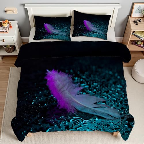 Piumino Matrimoniale Gocce D'Acqua Trapunte Piume Piumone Imbottito Resistente Lavabile, Super Morbida Trapunta, piumini 220x240 cm in Microfibra Reversibile e 2 Federa 50x80 cmT2249