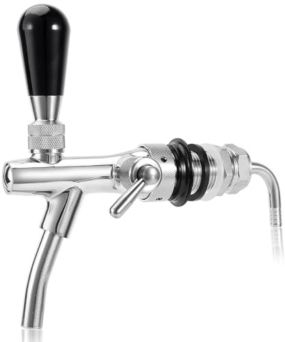G5/8 Einstellbare Bierzapfhahn Einstellbare Bierhahn Edelstahl Fassbier | Durchflussregler Verchromung Schaft, Bier Zapfhahn für Hause Bier Bar Restaurants