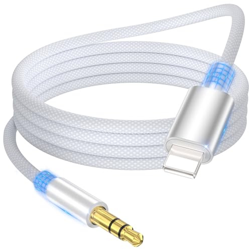 Deuomerk Aux Kabel Auto 1.2M für i Phone, [MFi Zertifiziert] Audio Kabel | 3,5 mm Aux Auf Light-ning Kabel HiFi Cable Kompatibel mit i phone 14/13/12/11/X/8/7 für Auto/Kopfhörer/Lautsprecher, Weiß