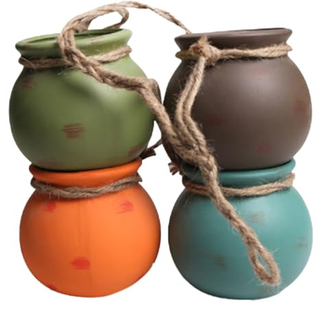 Ameble Macetero Colgante Maceta de cerámica Colgante Montaje en Techo Mini macetero de Flores para jardín 4PCS, cerámica, macetas, Maceta, macetas