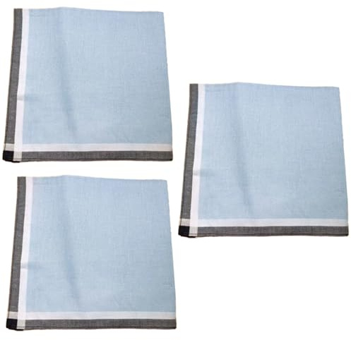 Nucelit 3 delar herr näsdukar av mjuk och absorberande bomull 43 x 43 cm näsduk för herrar och professionella herrnäsdukar
