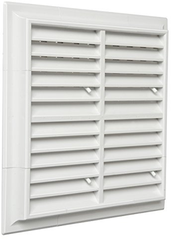 La Ventilazione G15DR2X2B Griglia Plastica con Dosatore Quadra da Sovrapporre, Bianco, 240 x 240 mm
